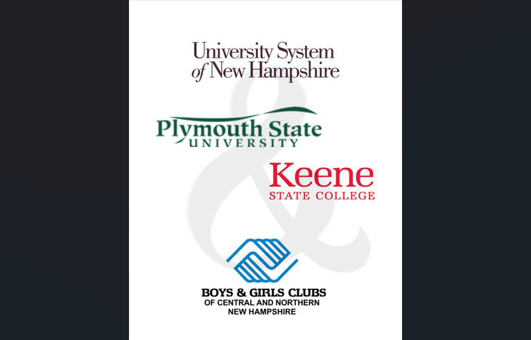 logos of USNH, Keene State College, Plymouth State University, and BGCNH